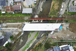 防護柵基礎工作業中